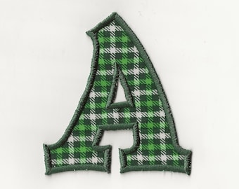 Green Plaid Letter! 4" any letter Custom Made!