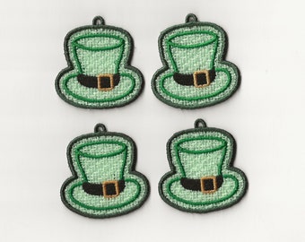 2" Leprechaun Hat Charms, set of 4!