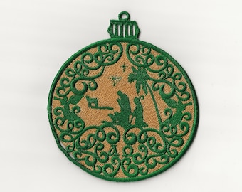 5" Nativity Lace Ornament