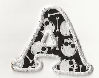 4" Halloween Skeleton, Letter Patch! Custom Made!