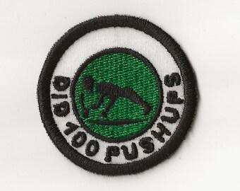 2" Did 100 Pushups Merit Badge, Patch! Any Color combo! Custom Made!