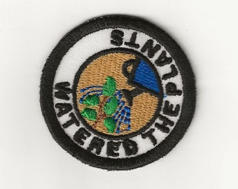 2" Watered The Plants Merit Badge, Patch! Any Color combo! Custom Made!