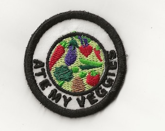 2" Ate My Veggies Merit Badge, Patch! Any Color combo! Custom Made!