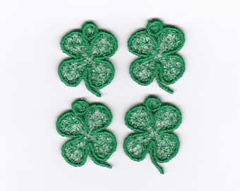 1" 4 Leaf Clover Lace Charms, set of 4!