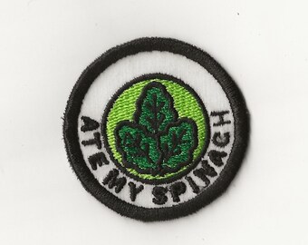 2" Ate My Spinach Merit Badge, Patch! Any Color combo! Custom Made!