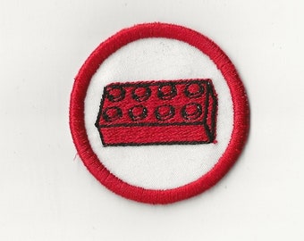 2" Brick Building Merit Badge, Patch! Any Color combo! Custom Made!