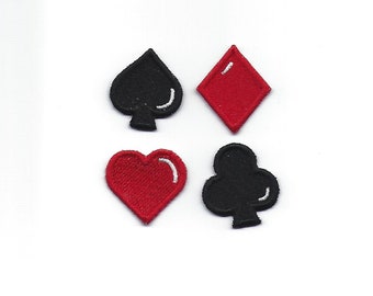 1.5" set of card suit icons, Patches! Custom Made!