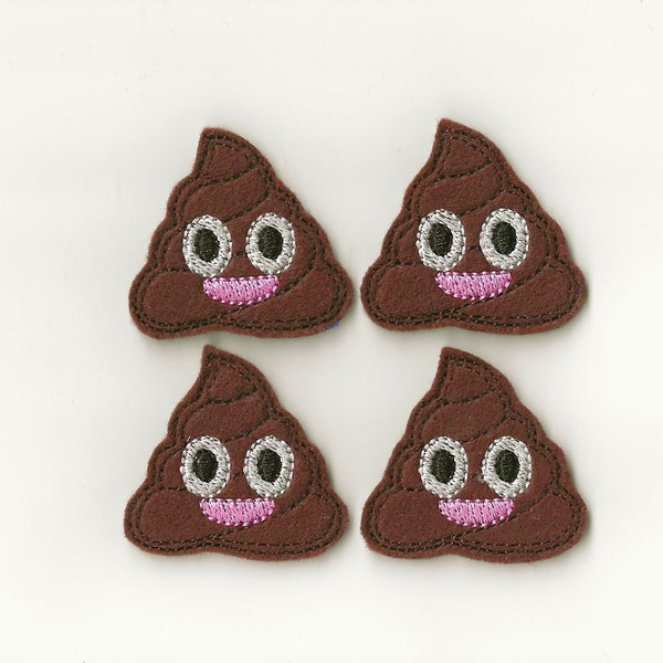 2" Poop Emoji Felties! Custom Color, Set of 4!