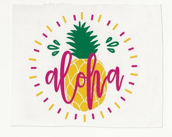 Aloha on a Pineapple, Vinyl Decal! Multiple sizes custom made!