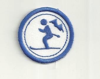 2" Skiing Merit Badge, Patch! Any Color combo! Custom Made!