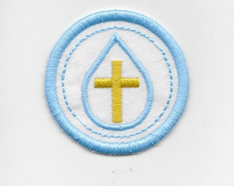 2" Baptism Merit Badge, Patch! Any Color combo! Custom Made!