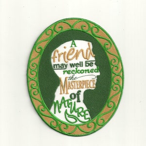 Ralph Waldo Emerson Quote, Cameo Patch! Custom Made!
