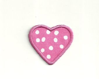 Tiny Polka Dot Heart, Patch! Custom Made!