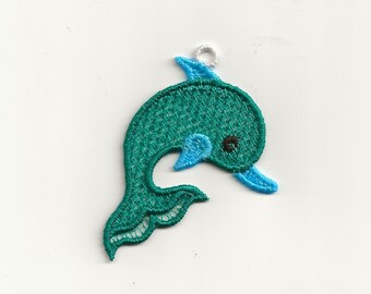 3" Dolphin Lace Charm / Ornament, Custom Color!