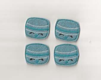 Macaron / Macaroon Felties! Custom Color, Set of 4!