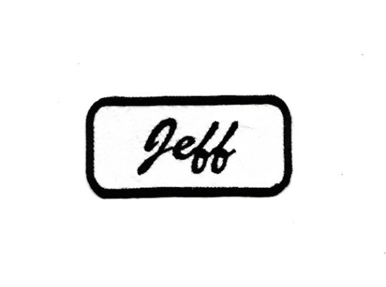 CURSIVE Rectangle Name Patch! Any Color Of Name and Border Custom Made! 