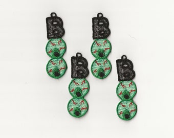 2" BOO Halloween Charms, set of 4!