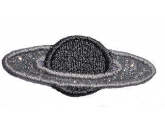 Saturn Planet Outer Space Satellite 2-1/2 " Iron On Brilliant NO MESS glitter PN93