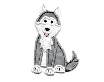 Husky Puppy Patch, any Color! Custom Made!  AP73