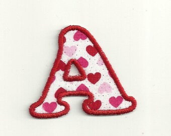 Valentine's Glitter Classic Heart Letter, 4" Patch! Custom Made!