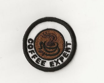 2" Coffee Expert Merit Badge, Patch! Any Color combo! Custom Made!