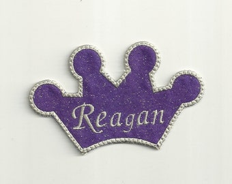 Large, Your Name on a Crown Patch, Any Color! Custom Made!