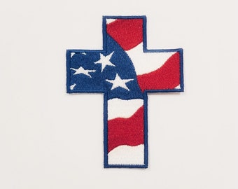 Patriotic Cross Patch, any color combo! Custom Made!