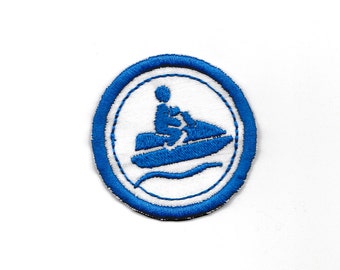 2" Jet Ski Merit Badge, Patch! Any Color combo! Custom Made!