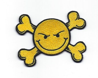 Have a Nice Day, Smiley Bone Patch! Custom Made!