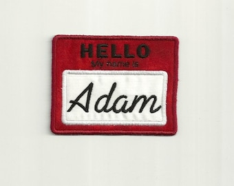 Personalized, "Hello My Name Is" Tag Patch, Any Color! Custom Made! AP43