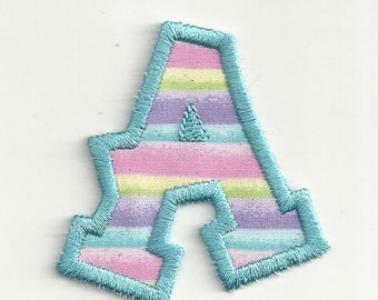 Small Spring Pastel Stripes Patch! Glittery! Custom Made!