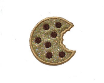Chocolate Chip Cookies 2 inch Iron On Brilliant NO MESS glitter PN95