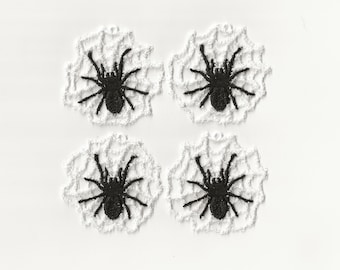 2" Spider Web Lace Charms, set of 4!