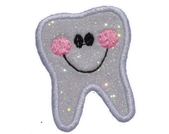 Tooth Fairy 2 inch Dentist Iron On Brilliant NO MESS glitter PN6
