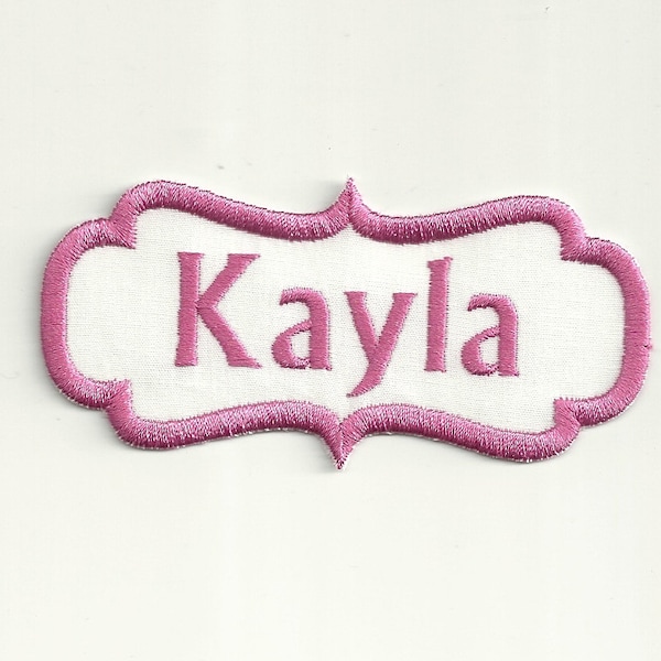 Large, Your Name in a Border Patch, Any Color Combo! Custom Made!