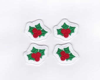 2" Christmas Holly Felties, Set of 4!