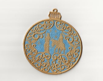 5" Nativity Lace Ornament