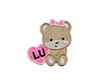 LU Valentines Bear Heart Patch Custom Made!