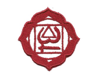 Chakra red 1st,  ROOT, instinct, survival and sense of security  2 inch patch