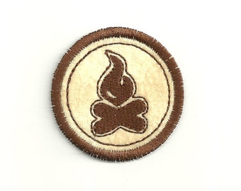 3" Campfire Merit Badge, Patch! Custom Made!