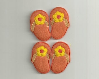 Sandals Flip Flop Felties - Uncut Bulk set of either 14 (7 sets) or 28 (14 sets) ! Custom Made!