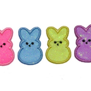 Bunny Rabbit Marshmallow Candy 2 inch Iron On Brilliant NO MESS glitter PN28