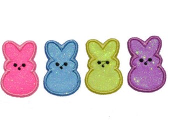 Bunny Rabbit Marshmallow Candy 2 inch Iron On Brilliant NO MESS glitter PN28