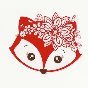 Fox Flower Vinyl Decal! Più dimensioni su misura!