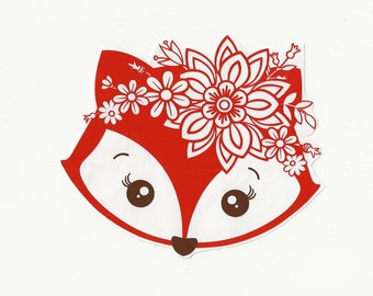 Fox Flower Vinyl Decal! Multiple sizes custom made!