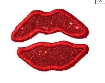 Tiny Kissing Lips 2 inch Patch! Custom Made! PN2