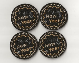 2" My 1st New Year Felties, set of 4!