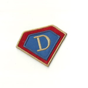 Your Initial on a Superhero Crest, any Color! Custom Made!