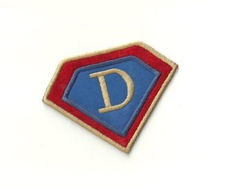 Your Initial on a Superhero Crest, any Color! Custom Made!