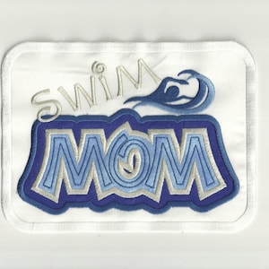 Swim Mom Patch, Any Color Combo! Custom Made!
